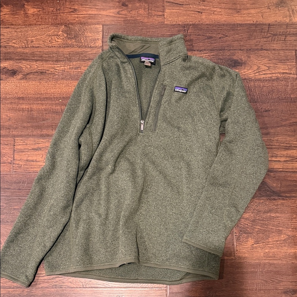 Men’s Patagonia Olive Green Quarter-Zip Pullover size large